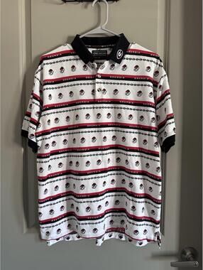 Chiliwear Georgia Bulldogs Polo All Over Print Men's Shirt Shortsleeve M